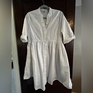 Ripe White Button Front Maternity Dress | M